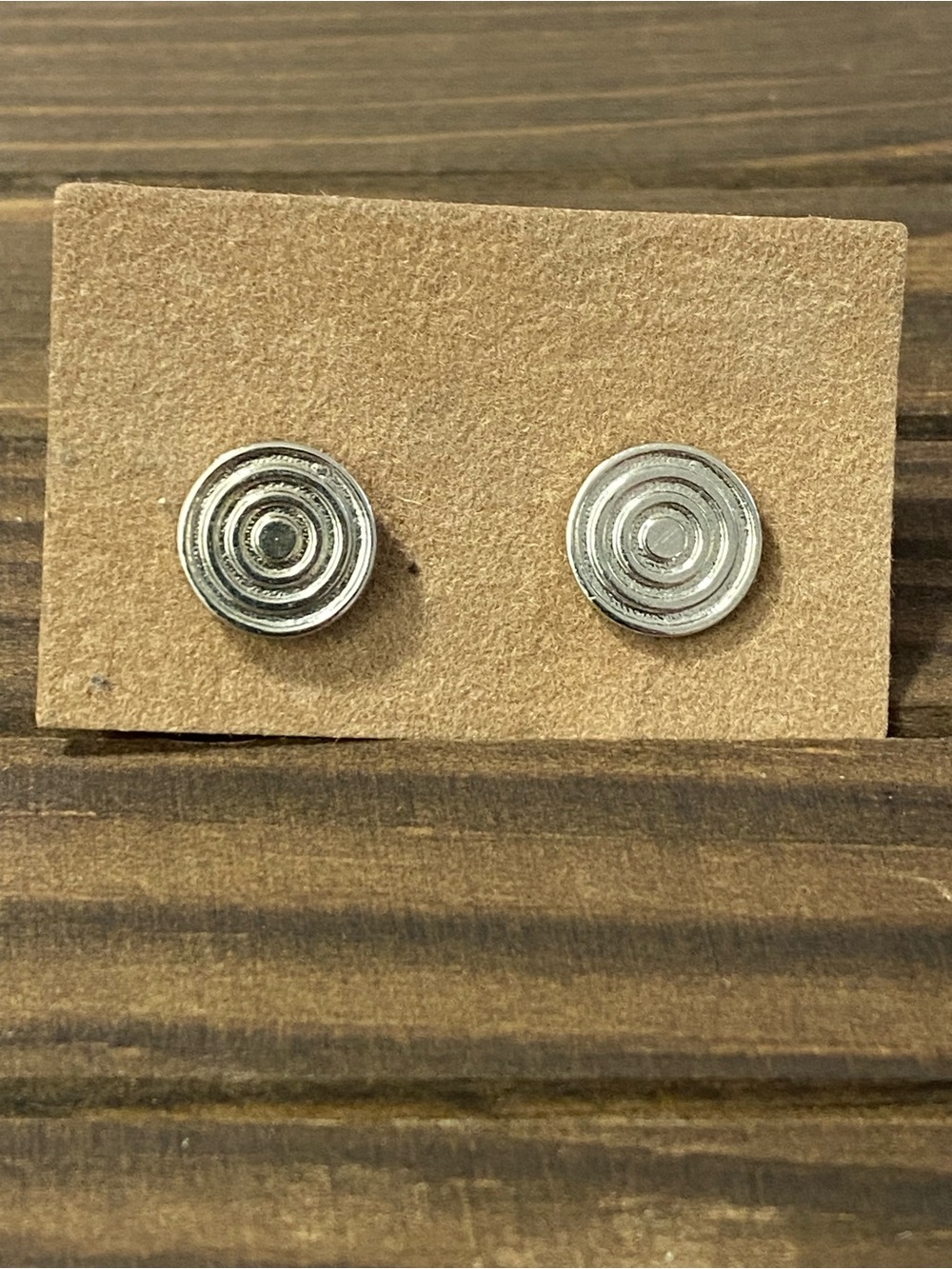 Dainty Silver Tone Magnetic Circle Stud Earrings